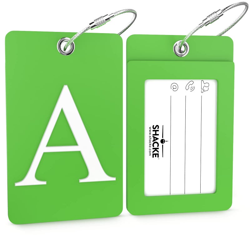 Shacke Luggage Tag Initial â€“ Fully Bendable Tag w/Stainless Steel Loop (Letter A) - Image 2